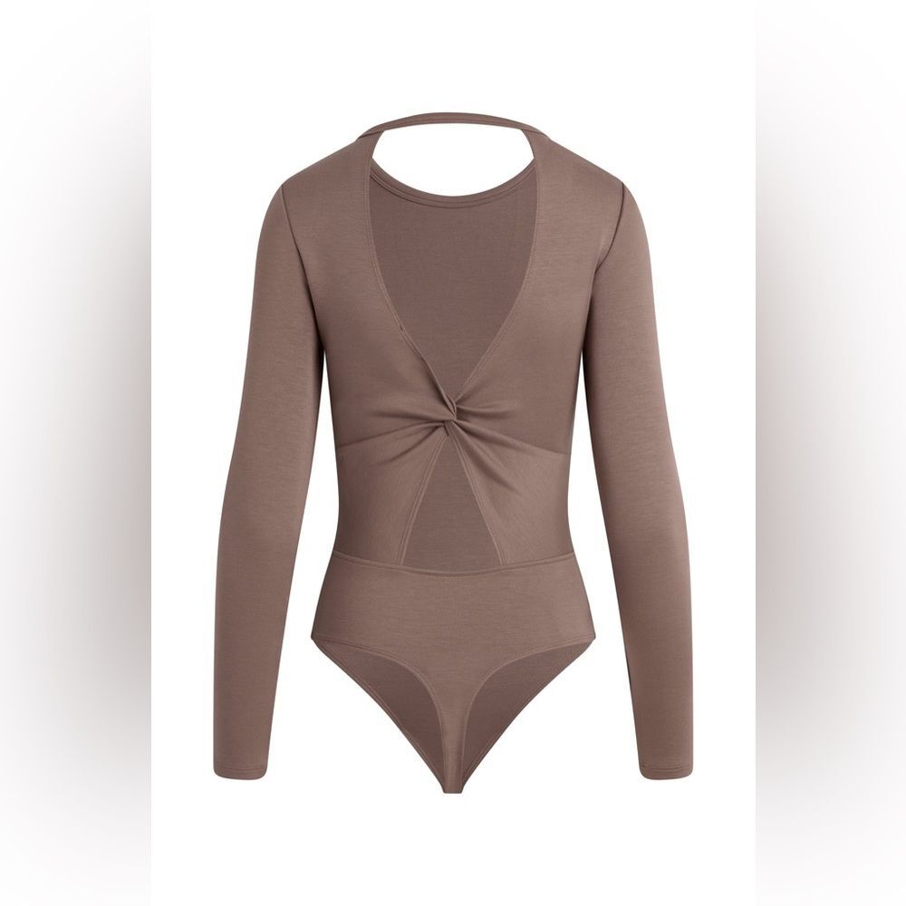 HUDSON XL The Knot Back Bodysuit in Deep Taupe SCULTPTING - Picture 3 of 7